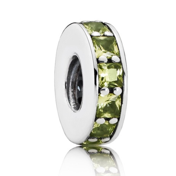 Pandora Olive Green CZ Crystal Eternity Spacer Bead Charm - Picture 1 of 7